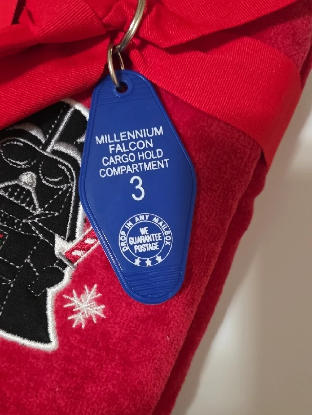 Star Wars Red Darth Vader Holiday Plush Towel with Black Trim